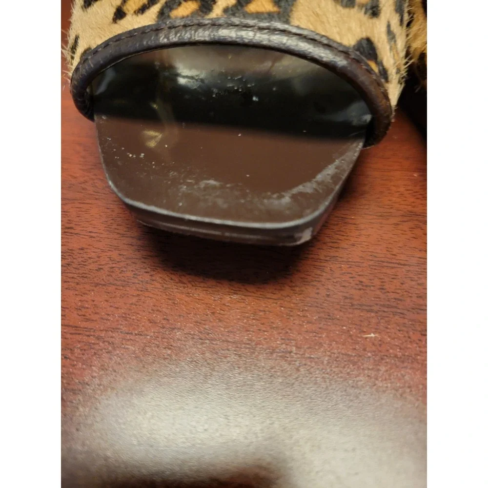 Michael Kors Sandals Womens Size 8 Stilettos Shoes Leopard Calf Hair Leather